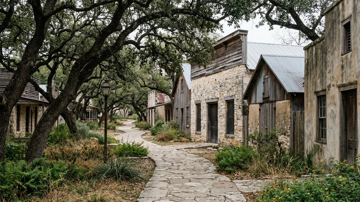 Plain Gruene-style historic district scene without storefront text. Used for relocation and local-living posts.